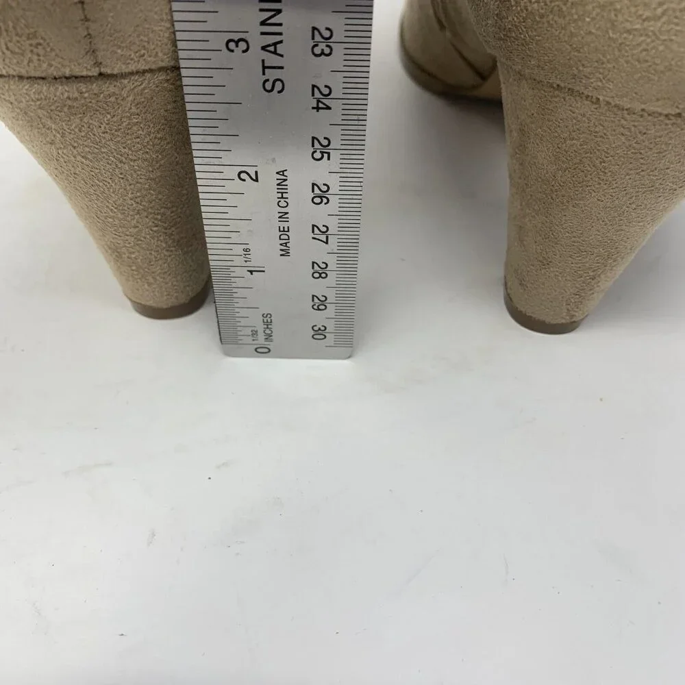 Journee Collection Sanzi Low Cut Booties Womens 7 Taupe Vegan Suede Zipper S0757